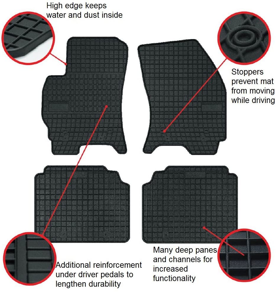 Car Mats Universal Large - No Smell - Custom Cut 4 piece set - MADE IN EUROPE