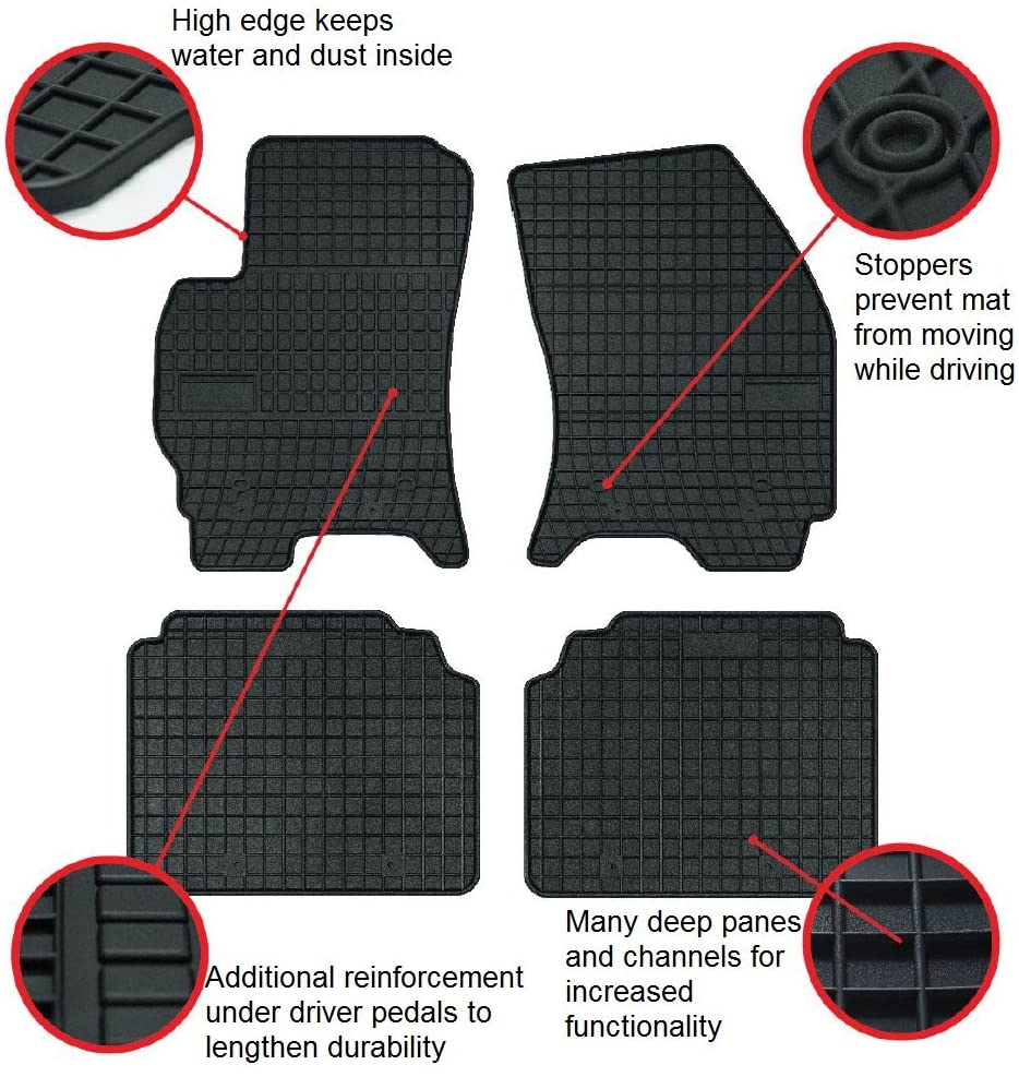 Car Mats For Toyota Yaris III 2011 - Current- No Smell - Custom set MADE IN EUROPE